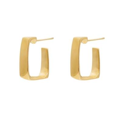 Imagem de Brinco de argola de zircônia cúbica banhado a ouro para mulheres, uso diário, casamento, festas noturnas, leve, minimalista, joia de presente para ela, 2inch, Cobre, Sem pedra preciosa