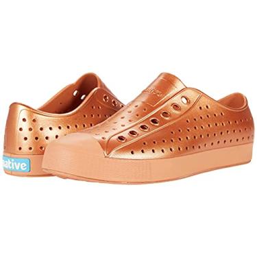 Imagem de Native Shoes Jefferson Tênis metálico masculino e feminino – Absorvente de choque e resistente a odores, Malta metálico/laranja malta, 13 Women/11 Men