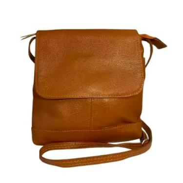 Imagem de Bolsa Feminina em Couro Legítimo Tiracolo – Moderna, Sofisticada e com Alça Ajustável para Uso Diário| Caramelo