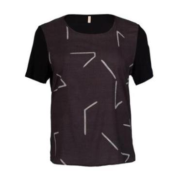 Imagem de Blusa Feminina Cativa Plus Size Estampada Preto-Feminino