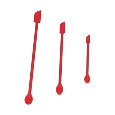 Imagem de Generic Mini Espátula de Silicone Pequena de Duas Cabeças para Panificação e Cosméticos, Mini Espátula de 3 Pacotes para Potes e Garrafas de Maquiagem para Cozinha e Beleza, de Silicone de Qualidade Alimentar 6,1" Vermelha (Vermelho)