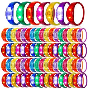 Imagem de Dhseinat 50 PCS Voice Activated Sound Control LED Flashing Bracelet colourful LED Glow Flashing Wristband Toys for Concerts, Sports, Night Events, Game Prizes, Party Favors