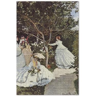 Imagem de Claude Monet Quebra-cabeça feminino pintura 500 peças adultos amigos família presentes personalizados homens impressão de paisagem única, 50 x 35 centímetros