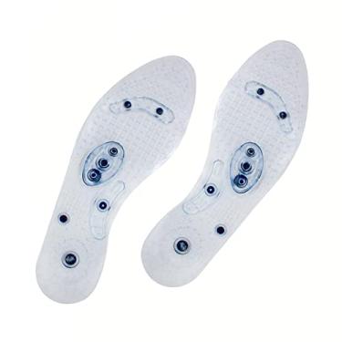 Imagem de Palmilha Magnética Terapêutica de Gel Silicone Massagem Reflexologia com Imãs Par Ajustável
