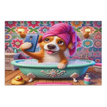 Imagem de Quebra-cabeça de banheira para filhotes, 1000 peças, quebra-cabeças para adultos, jogos inteligentes