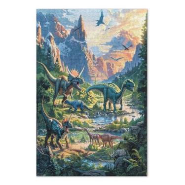 Imagem de Quebra-cabeça de dinossauros antigos para adultos com letras nas costas 1000 peças