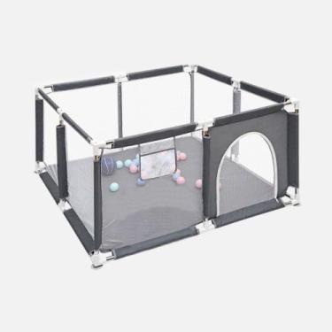 Imagem de Cercadinho Infantil Chiqueirinho Dobrável Bebê Cinza Deend