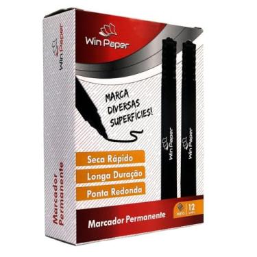 Imagem de Caneta Marcador Permanente para Retroprojetor, Preto, Polipropileno, 13,5cm x 3cm, Secagem Rápida, 12 Unidades