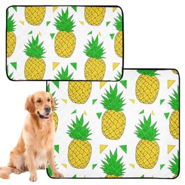 Imagem de Almofadas de xixi tropicais de folhas verdes de abacaxi, para cães, lavável, almofada reutilizável para treinamento de filhotes, absorvente à prova d'água, tapete de cercadinho para cães, pequeno x