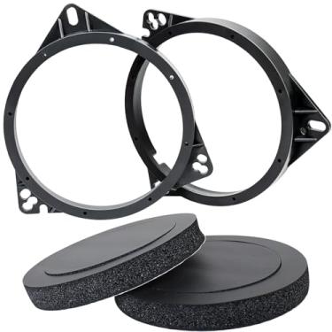 Imagem de Fiegromech Espaçador de alto-falante sólido 6,5 com adaptador de anel de espuma, kit de espaçadores de alto-falante de porta traseira de carro de substituição para JBL Toyota Highlander Sienna Nissan