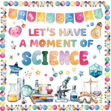 Imagem de Conjunto de quadro de avisos científicos para decoração de sala de aula, recortes científicos para quadro-negro de volta às aulas, decoração de porta de parede, 89 peças