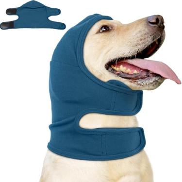 Imagem de Nanaki Capas de orelha de cachorro com capuz calmante - não agita hematomas para orelhas, protetores de cabeça ajustáveis com cancelamento de ruído, alívio da ansiedade, fogos de artifício e banho de