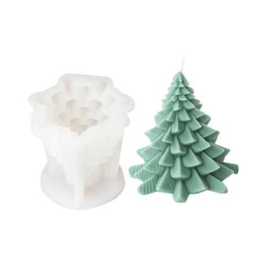 Imagem de Molde De Silicone Em Forma De Árvore De Natal Para Velas Estrela Cedro