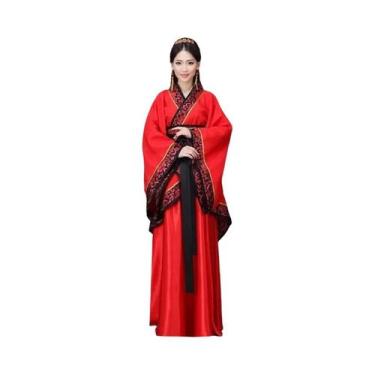Imagem de Vestido Hanfu Feminino De Manga Longa Em Estilo Antigo Com Patchwork, 