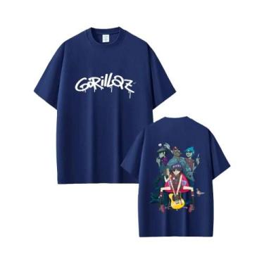 Imagem de Camiseta Unissex Oversized Gorillaz Rock Alternativo Hip Hop Gótica Gr