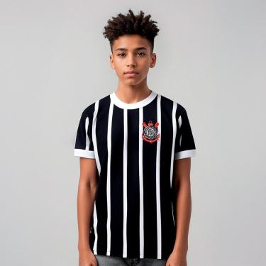 Imagem de Camisa Retrô Corinthians Democracia Réplica 1982 Infantil-Masculino