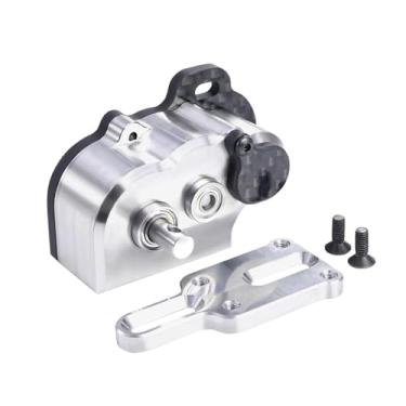 Imagem de menolana Caixa de transmissão para RC Crawler, leve, colecionável e, com engrenagem para upgrade em carros de escala 1:10, Prata