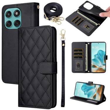 Imagem de Furiet Argyle Capa carteira para Motorola Moto Edge 60 PRO 5G com alça destacável de pulso/ombro, compartimentos para cartões, bolsa fólio, acessórios de couro PU de luxo para celular 60PRO mulheres