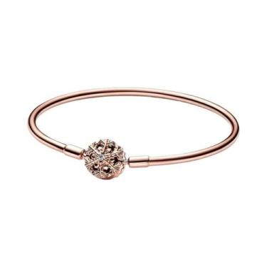 Imagem de Pulseira De Prata 925 Com Pérola Borboleta Rosa Amor 17-21CM DIY Prese