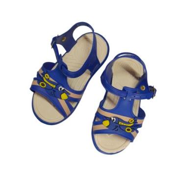 Imagem de Chinelo Bebê Infantil c/Elástico Aviãozinho Menino PVC Confortável - A