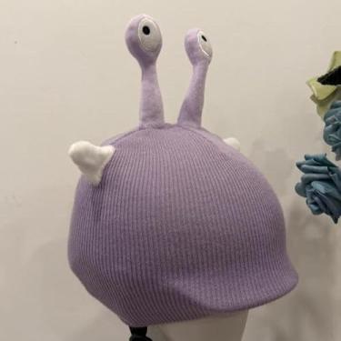 Imagem de UGPLM Capa para capacete de esqui, acessório fofo e criativo, protetor macio de tricô para gorro, acessório de inverno para skate, Roxo
