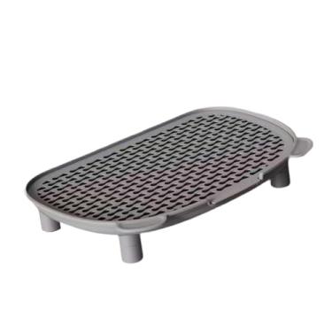 Imagem de Dualoai Tapete para caixa de areia de animais de estimação, degrau, acessório para caixa de areia, rampa impermeável com pedal para gatos de interior, Cinza