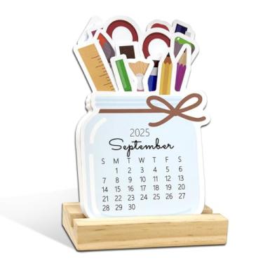 Imagem de Calendário de mesa pequeno 2025-2026 mensal para sala de aula, escritório, mesa de escritório 2025, calendários de 16 meses 2025-2026, setembro de 2025 a dezembro de 2026, para escritório em casa