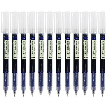 Imagem de Gullor Canetas esferográficas de tinta líquida, canetas de secagem rápida de ponta fina de 0,5 mm para escrever, fazer anotações e desenhar, tinta azul, 12 peças