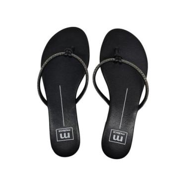 Imagem de Sandália Rasteirinha Feminina Tira Strass Leve e Macia Moleca 5557103,