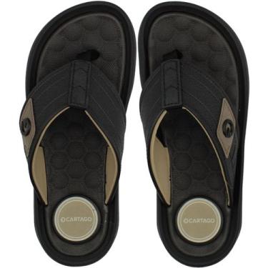 Imagem de Chinelo De Dedo Cartago Santorini Palmilha Macia Masculino, Preto, 41