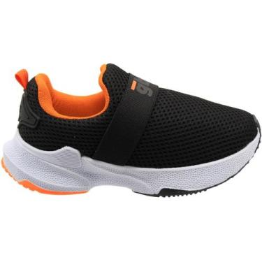 Imagem de Tênis Infantil Gibizinho Calce Fácil Texturizado Juvenil Menino, Preto