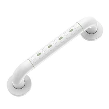 Imagem de Barras de apoio de aço inoxidável para deficientes com círculos luminosos para banheiro barras de apoio brancas com alça de banho antiderrapante para idosos idosos