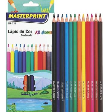 Imagem de Lápis De Cor Sextavado 12 Cores 50 Unidades Masterprint