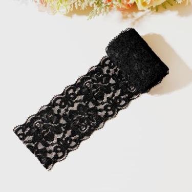 Imagem de Fita de 6 cm de largura, acabamento de renda de costura, tecido elástico de renda - 5 metros, perfeita para artesanato, casamento, embrulho de presente, fabricação de laços e outros projetos, toalha