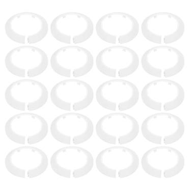 Imagem de HARFINGTON 20 peças de cobertura de tubo de flange decoração 2,95" (75 mm) capa de plástico para furo de parede sob a pia tubo radiador coleira de proteção para banheiro cozinha vaso sanitário, branco