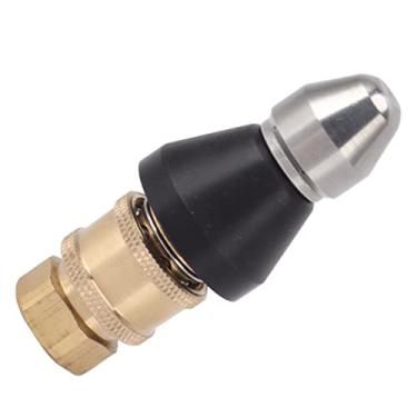 Imagem de EVGATSAUTO Bocal de Jato de Esgoto de Pressão, Aço Inoxidável, Adaptador de Jato de Latão, Bico de de Esgoto G1/4 para Drenos e Limpeza de Tubos