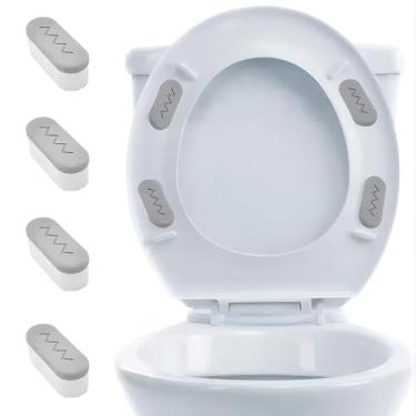 Imagem de Amortecedor de assento de vaso sanitário, amortecedores de assento de bidê com forte buffer e função adesiva para fixação de bidê, mantenha seu assento de vaso sanitário mais seguro e confortável