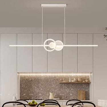 Imagem de Luminária pendente LED para mesa de jantar, com intensidade regulável e controle remoto. Luminária pendente moderna com altura ajustável para escritório, sala de jantar, sala de estudos e sa