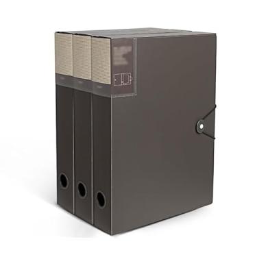 Imagem de Organizador de arquivos, 3 peças, caixa de arquivos espessa, pasta A4 de grande capacidade, com fivela de corda, organizador de arquivos para escritório, escola, hospitais, material de escritório