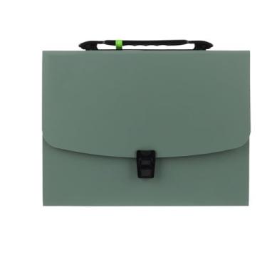 Imagem de Organizador de arquivos portátil, 13 bolsos, tamanho A4, pasta expansível, bolsa de armazenamento de documentos, escritório, estudante, escola, material de escritório (verde)
