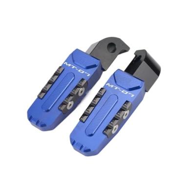Imagem de Anti-derrapante CNC Foot Pegs Apoio para os pés do passageiro traseiro para MT07 MT 07 MT-07 2014-2022 2020 2019 2018 2017 2016(Azul)
