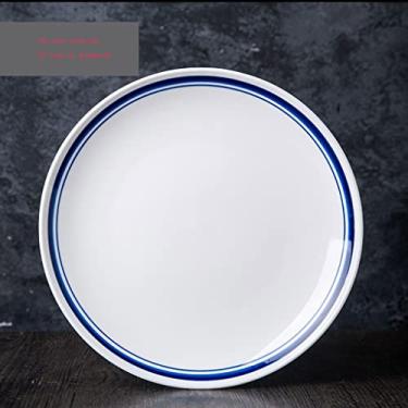 Imagem de 3FLQOOPP Prato de jantar, pratos de jantar, utensílios de mesa, prato doméstico, salada, pratos de jantar, acessórios de cozinha familiar, pratos de jantar (cor: 20,3 cm) (25,4 cm)