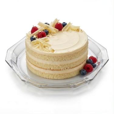 Imagem de Prato grande de vidro para servir 11,8" (30 cm) – elegante prato de apresentação transparente para bolo, sobremesas, queijo, aperitivos e decoração de mesa (hexagonal 11,8")