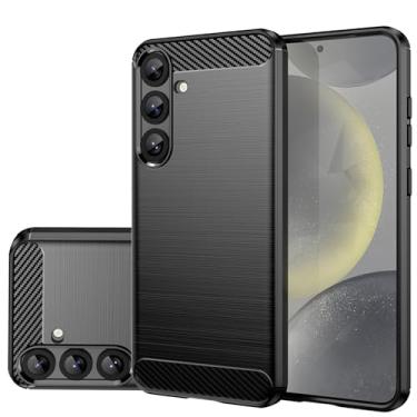 Imagem de Gufuwo Capa para Galaxy S25 Plus, para Samsung S25+ 5G SM-S936B, capa fina fina de fibra de carbono TPU capa traseira macia antiarranhões à prova de choque capa protetora para Samsung Galaxy S25+