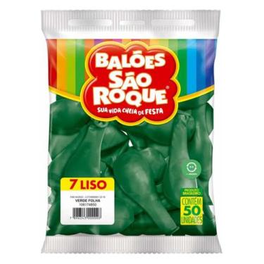 Imagem de Balao 7 liso verde bandeira pct 50 un sao roque