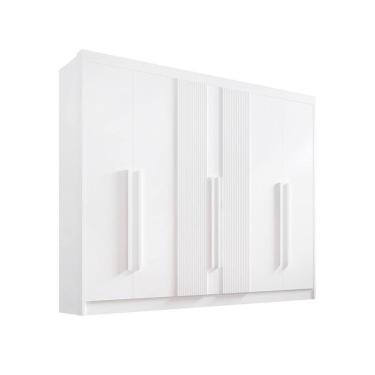 Imagem de Guarda Roupa Casal 6 Portas Athos Ripado D`Doro Branco