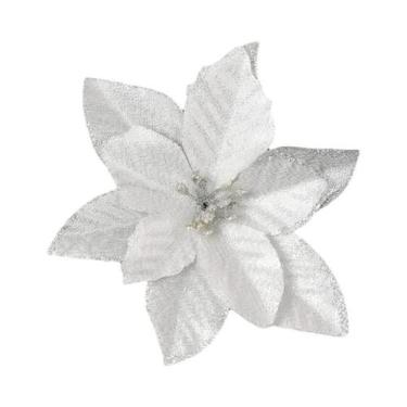 Imagem de Flores Artificiais De 13CM Para Decoração De Árvore De Natal, 10 Peças