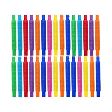 Imagem de Brinquedos Sensoriais Coloridos Em Tubos Telescópicos 10-30PCS Plástic