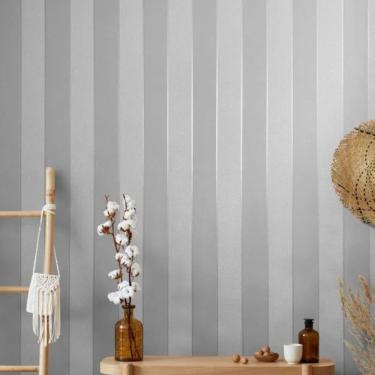 Imagem de Papel de Parede Ivy Listrado Cinza 6810-40