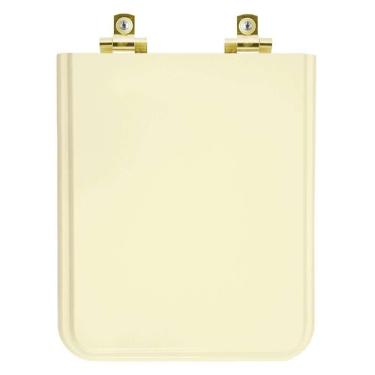 Imagem de Assento Sanitário Soft Close Square Bone Para Vaso Incepa Com Ferragem Dourada